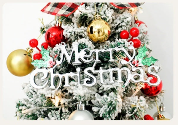 Prelit Snow-Flocked Artificial Pine Christmas Tree, Full Xmas Tree With 250 Lights