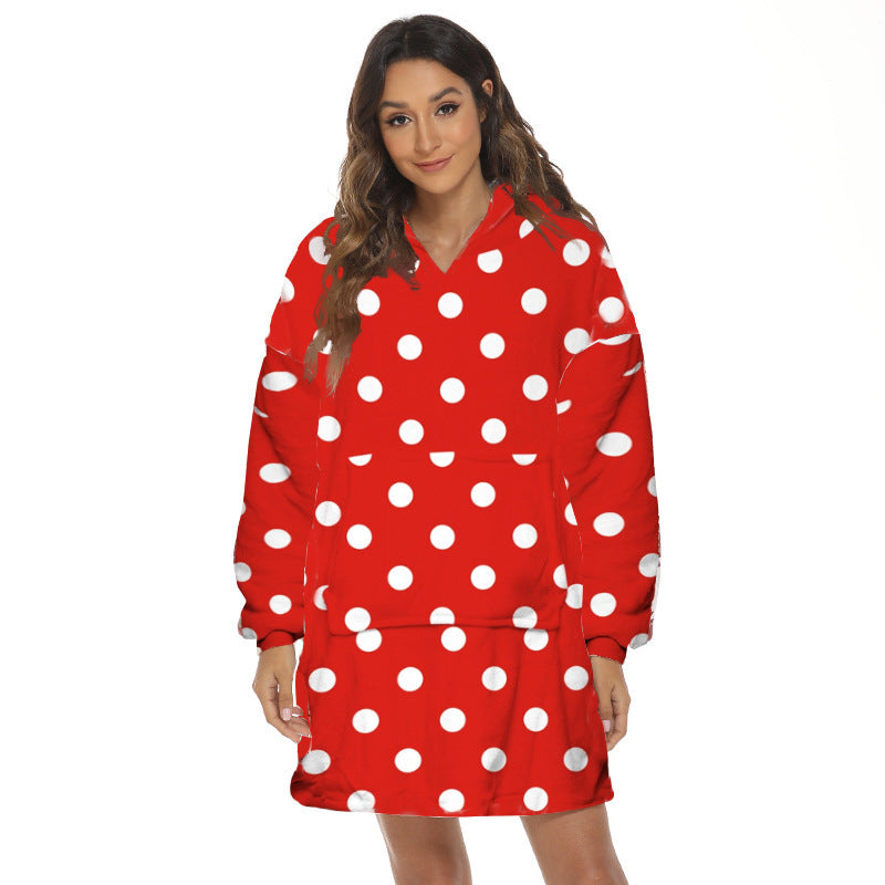 Cartoon Fruit Printed Lazy Blanket Hooded