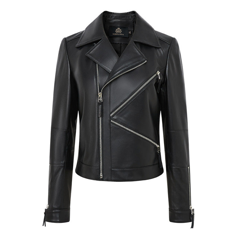 Genuine Leather Slim Fit Small Leather Clothes Coat