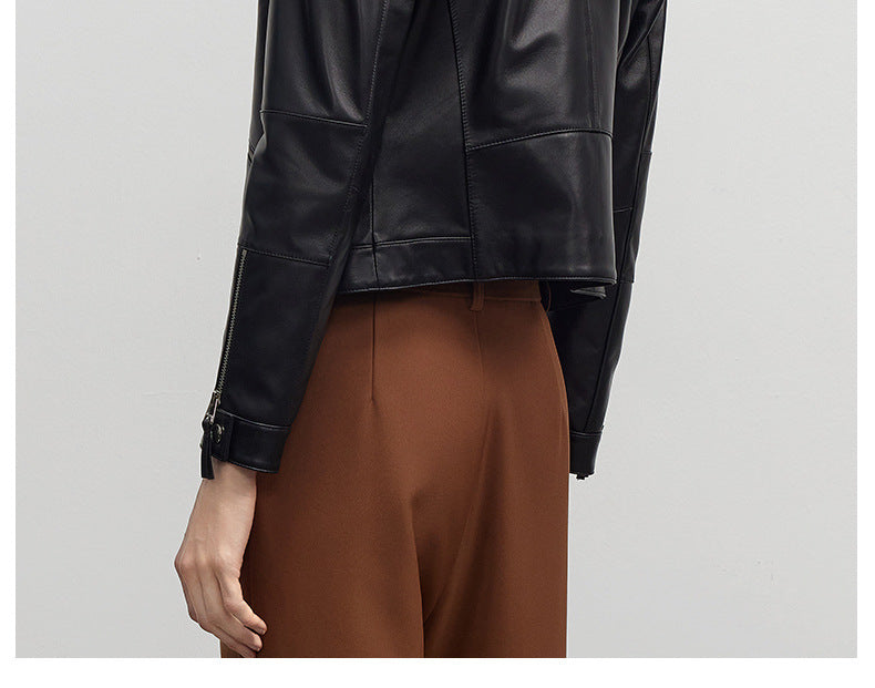 Genuine Leather Slim Fit Small Leather Clothes Coat