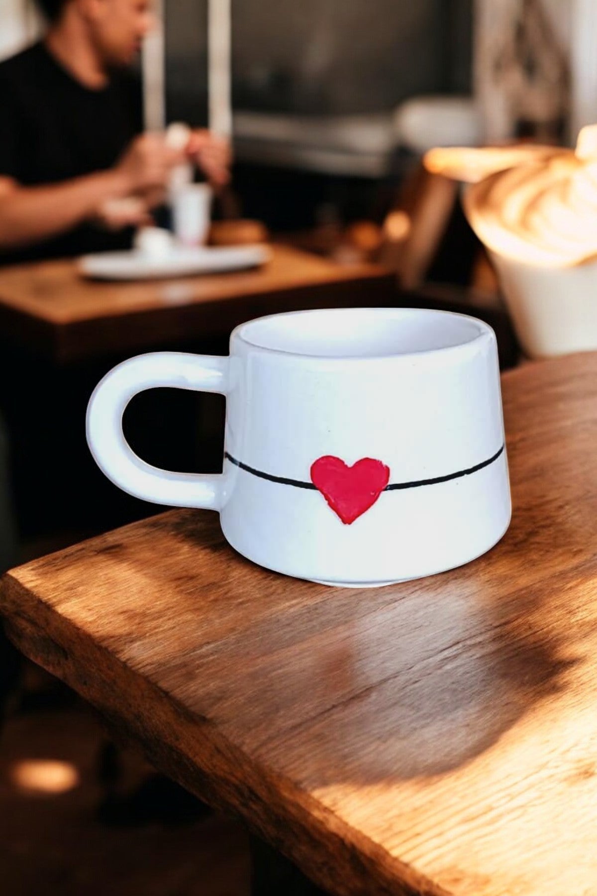 Handmade Ceramic Heart Mug For Valentines Day Gift